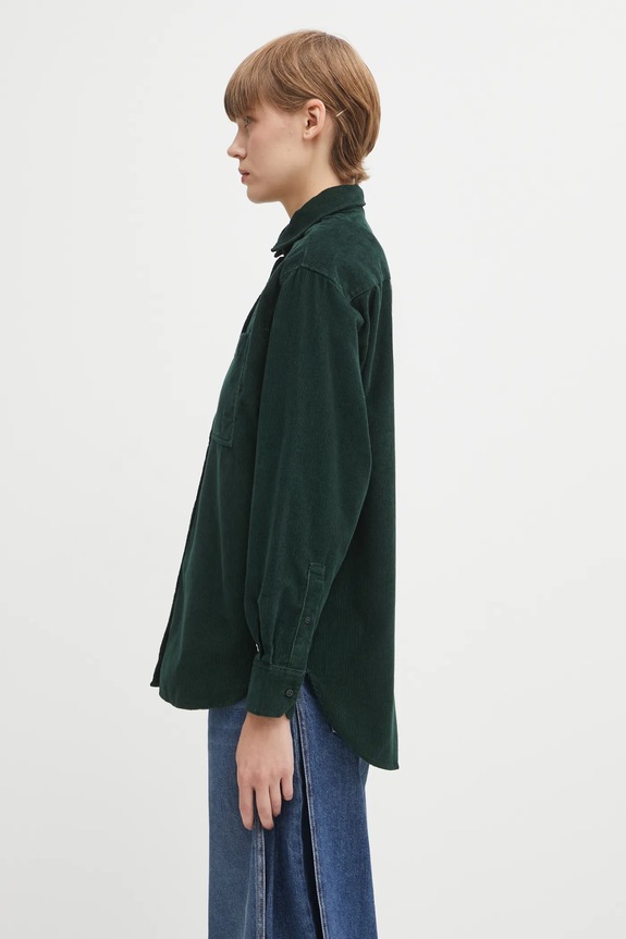 Lacoste camasa din velur CF5336 verde SS26