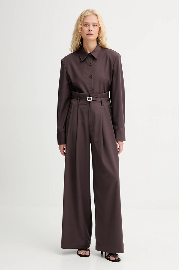 ISABELLE BLANCHE cămașă de lână IS25FW.C037.T002 burgundia AW25