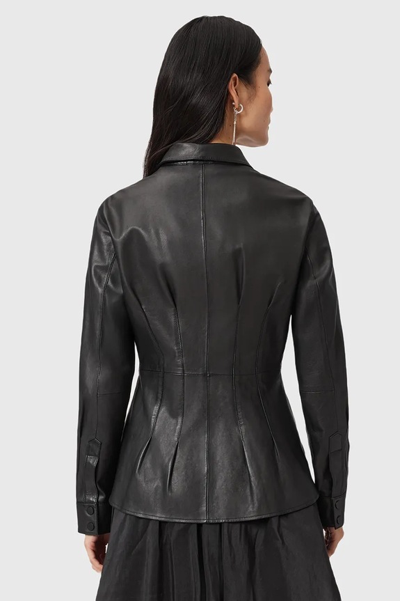 AllSaints bőr ing LARSON fekete W034PD