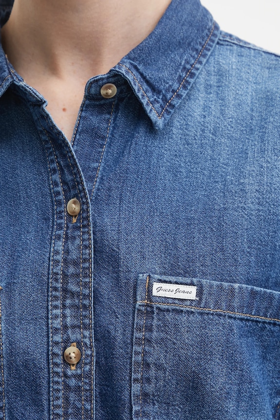 Rifľová košeľa Guess Jeans W5YH0D.D5M8A tmavomodrá