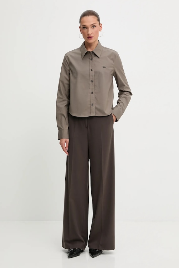Miss Sixty camicia con aggiunta di seta 6S3XJ5300B marrone AW25