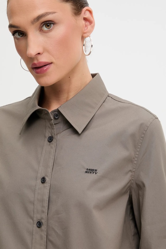 Miss Sixty camicia con aggiunta di seta marrone 6S3XJ5300B