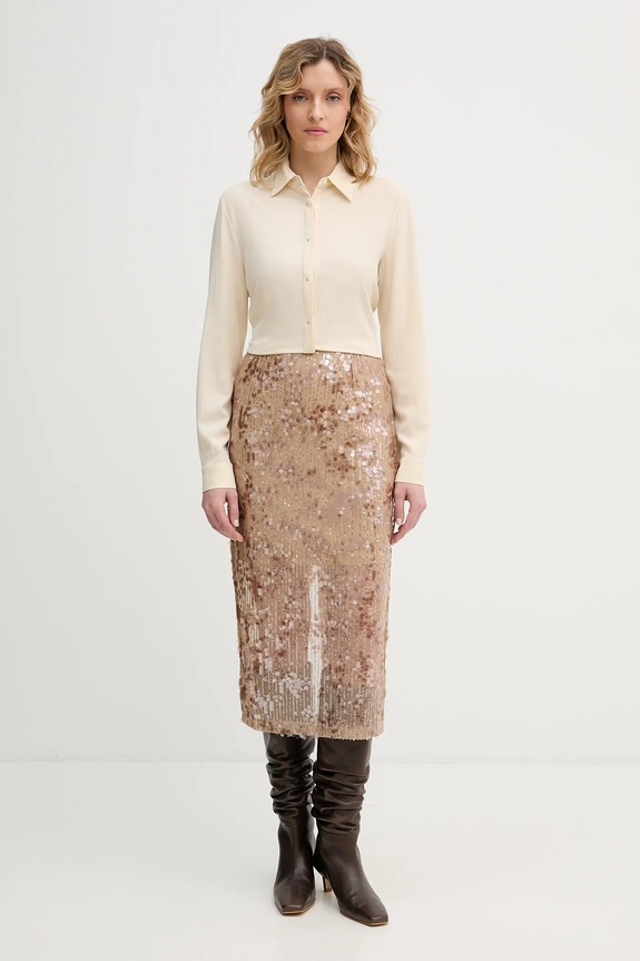 Πουκάμισο United Colors of Benetton 55M1DQ0CP μπεζ AW25