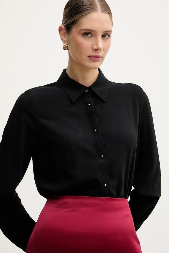 Košeľa United Colors of Benetton čierna 55M1DQ0CP