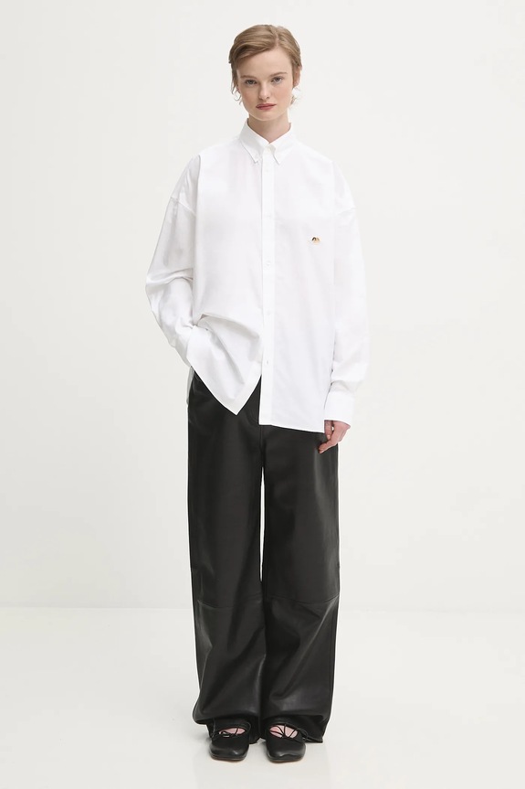 Fiorucci cămașă din bumbac Angel Patch Relaxed Fit W02SMTLO055CO01WH01 alb