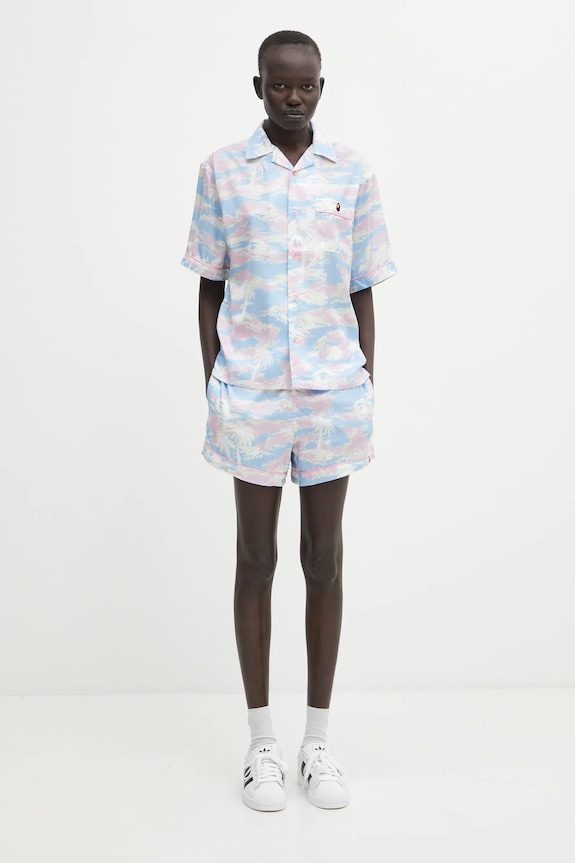A Bathing Ape camicia Palm Tree Camo 001SRL302002L blu