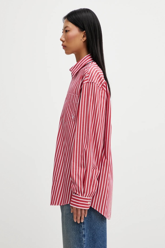 Хлопковая рубашка Sporty & Rich SRC Oversized SI00663302RE36 красный AW25