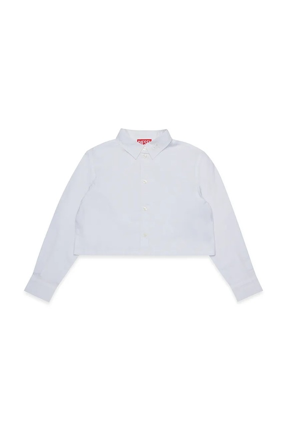 Παιδικό βαμβακερό πουκάμισο Diesel CLIO SHIRT μακρύ λευκό J02373