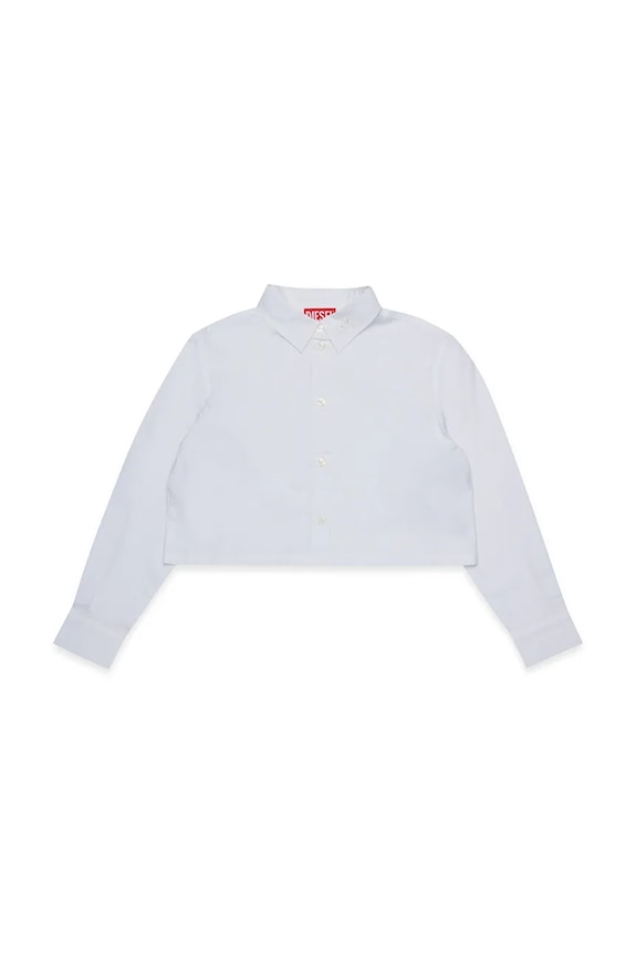 Παιδικό βαμβακερό πουκάμισο Diesel CLIO SHIRT μακρύ λευκό J02373