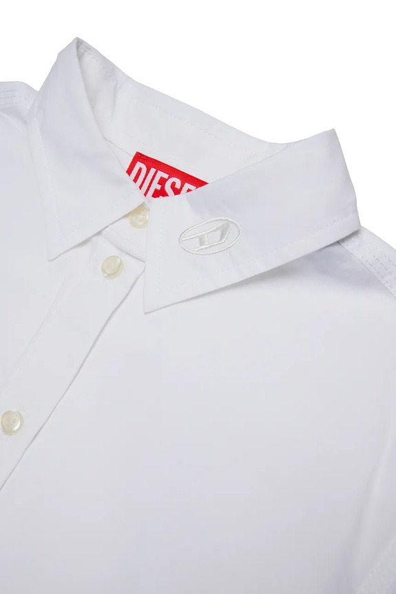 Παιδικό βαμβακερό πουκάμισο Diesel CLIO SHIRT λευκό J02373