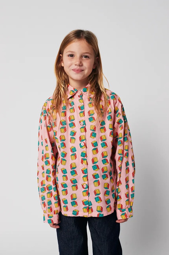 Otroška bombažna srajca Bobo Choses Dices Dolg roza 225AC055