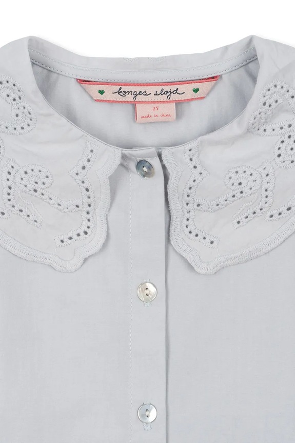 Otroška bombažna srajca Konges Sløjd RILO COLLAR SHIRT GOTS modra KS103966.9BYA