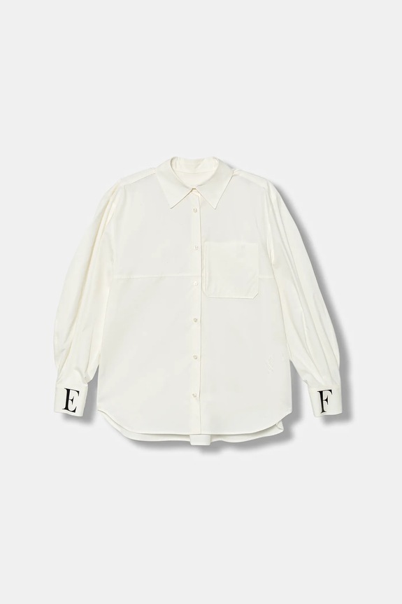 Παιδικό βαμβακερό πουκάμισο Elisabetta Franchi casual λευκό EFCA270.0.CA235