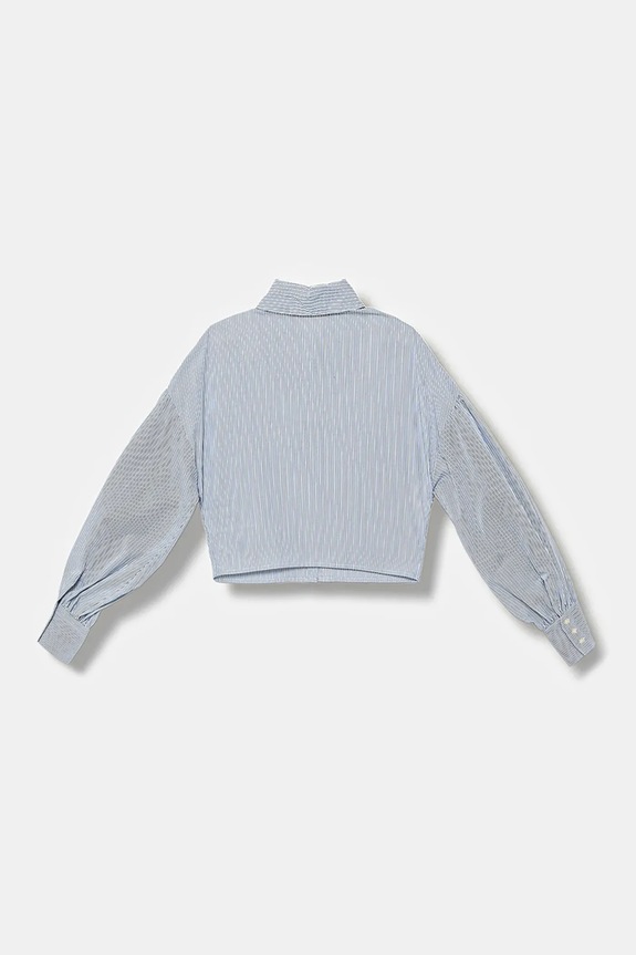 Elisabetta Franchi koszula bawełniana dziecięca EFCA273.0.CR020 niebieski AW25