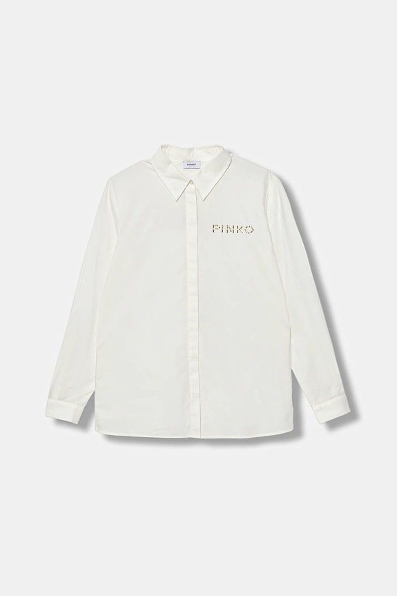 Pinko koszula bawełniana dziecięca casual biały KFCA016.C.CA024