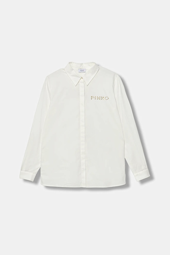 Pinko koszula bawełniana dziecięca casual biały KFCA016.C.CA024