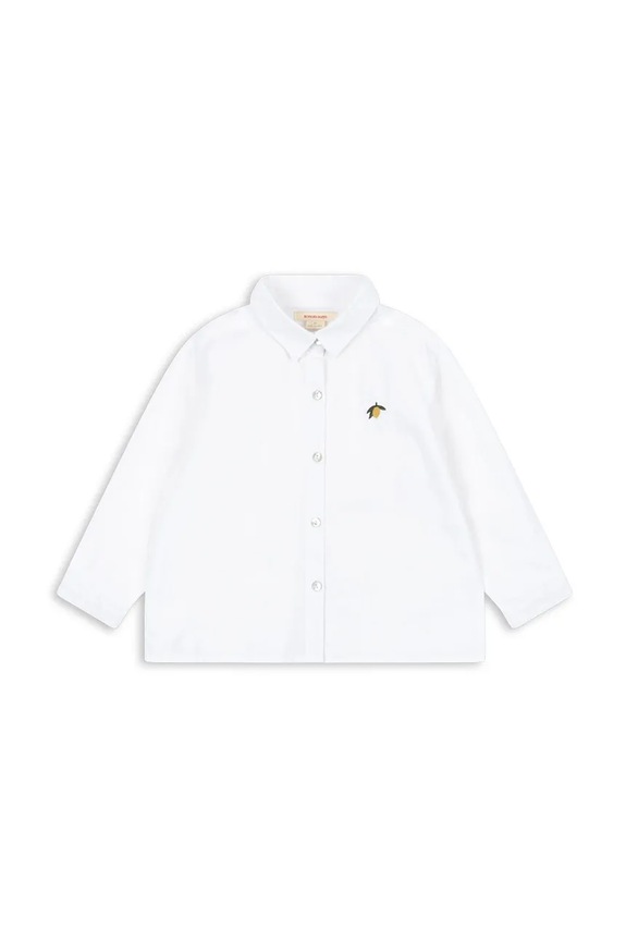 Konges Sløjd koszula bawełniana dziecięca RAY SHIRT GOTS bawełna biały KS104408.9BYA