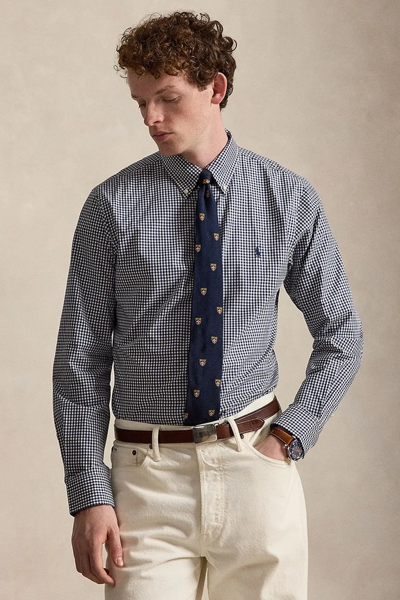 Polo Ralph Lauren košeľa pánska bavlnená modrá 710929347