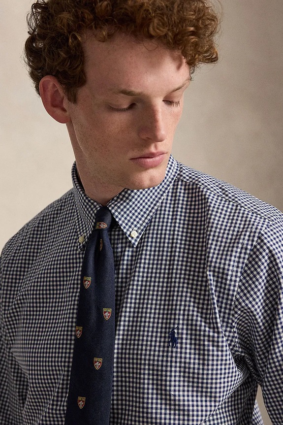 Oblečenie Polo Ralph Lauren košeľa pánska bavlnená 710929347 modrá