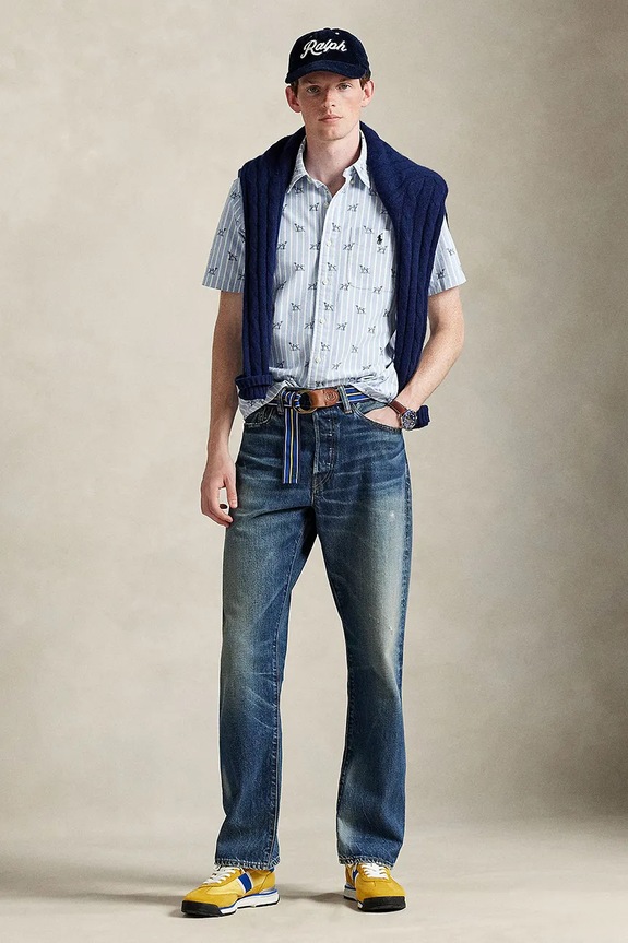 Ρούχα Βαμβακερό πουκάμισο Polo Ralph Lauren 710974541 σκούρο μπλε