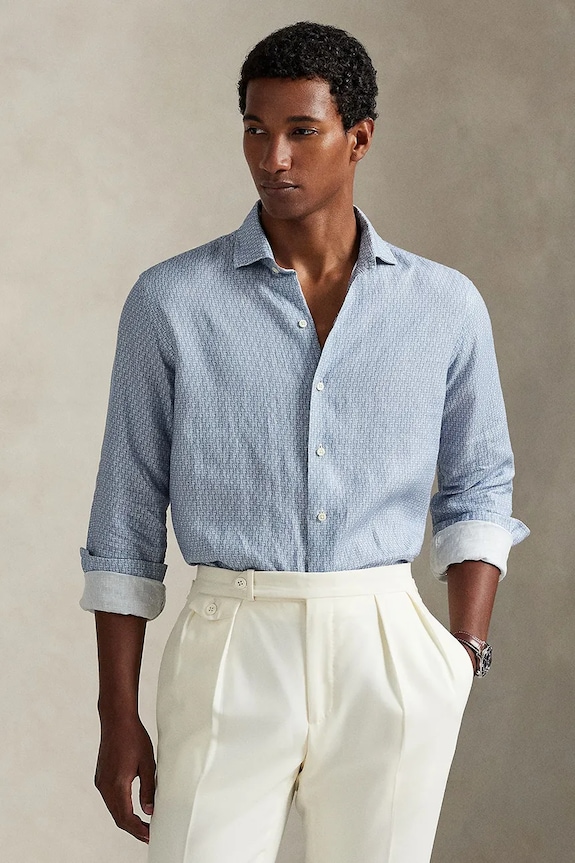 Polo Ralph Lauren linen shirt italian blue 710974546