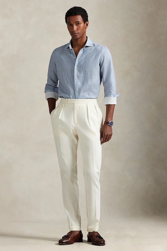Clothing Polo Ralph Lauren linen shirt 710974546 blue