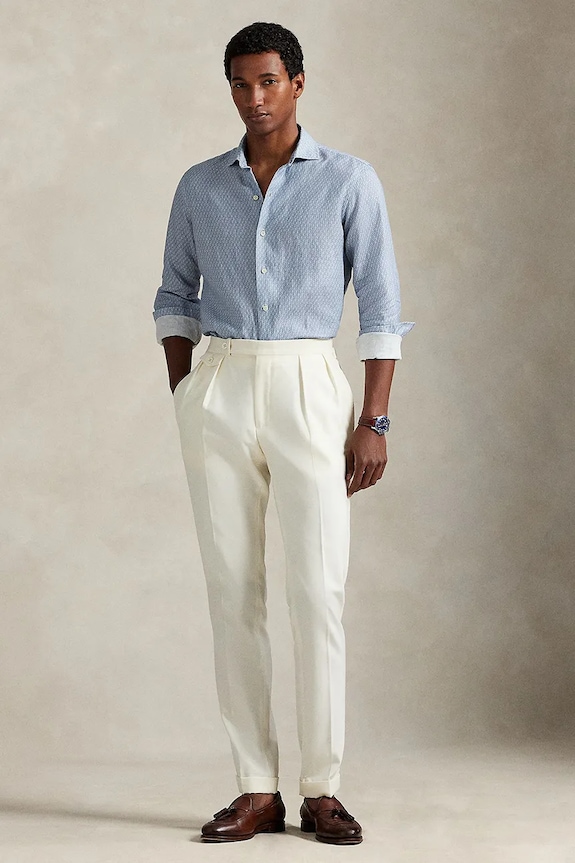 Clothing Polo Ralph Lauren linen shirt 710974546 blue