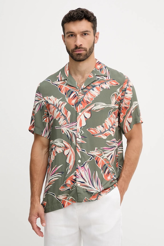 Košile Tommy Hilfiger regular zelená MW0MW39449