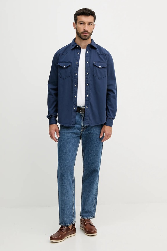 Tommy Hilfiger koszula jeansowa bawełna granatowy MW0MW40684