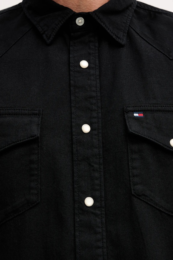 Tommy Hilfiger cămașă jeans MW0MW40684 negru