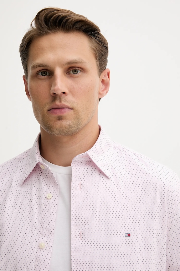 Tommy Hilfiger cămașă din bumbac roz MW0MW39438