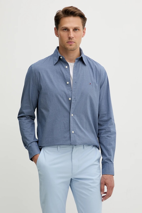 Tommy Hilfiger camicia in cotone regolare blu MW0MW39438
