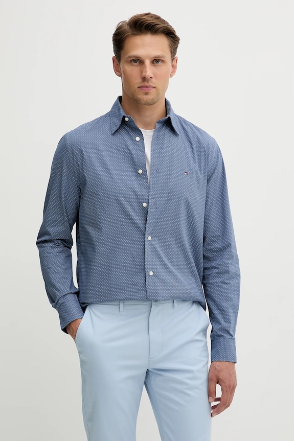 Tommy Hilfiger camicia in cotone regolare blu MW0MW39438