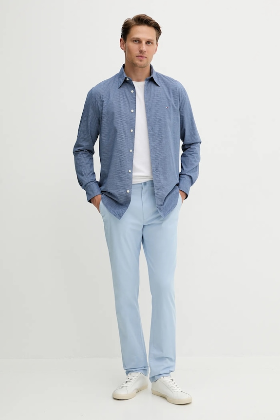 Tommy Hilfiger camicia in cotone MW0MW39438 blu AW25