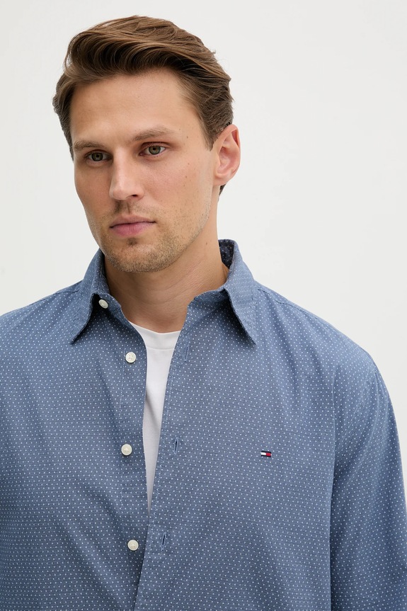 Tommy Hilfiger camicia in cotone blu MW0MW39438