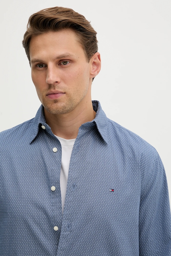 Tommy Hilfiger camicia in cotone blu MW0MW39438