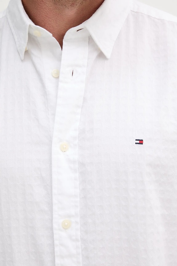 Βαμβακερό πουκάμισο Tommy Hilfiger MW0MW39446 λευκό