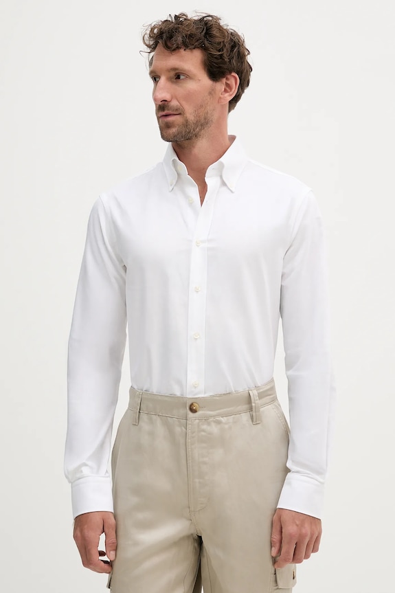 Tommy Hilfiger πουκάμισο ανδρικό βαμβακερό επίσημη λευκό MW0MW39754