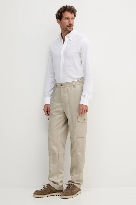 Tommy Hilfiger πουκάμισο ανδρικό βαμβακερό MW0MW39754 λευκό SS26