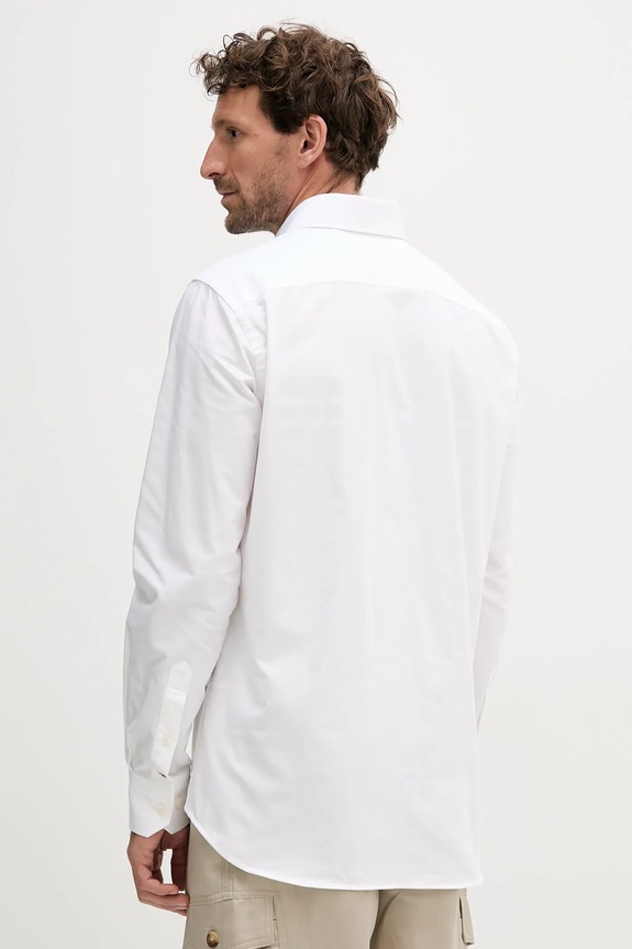 Ρούχα Tommy Hilfiger πουκάμισο ανδρικό βαμβακερό MW0MW39754 λευκό