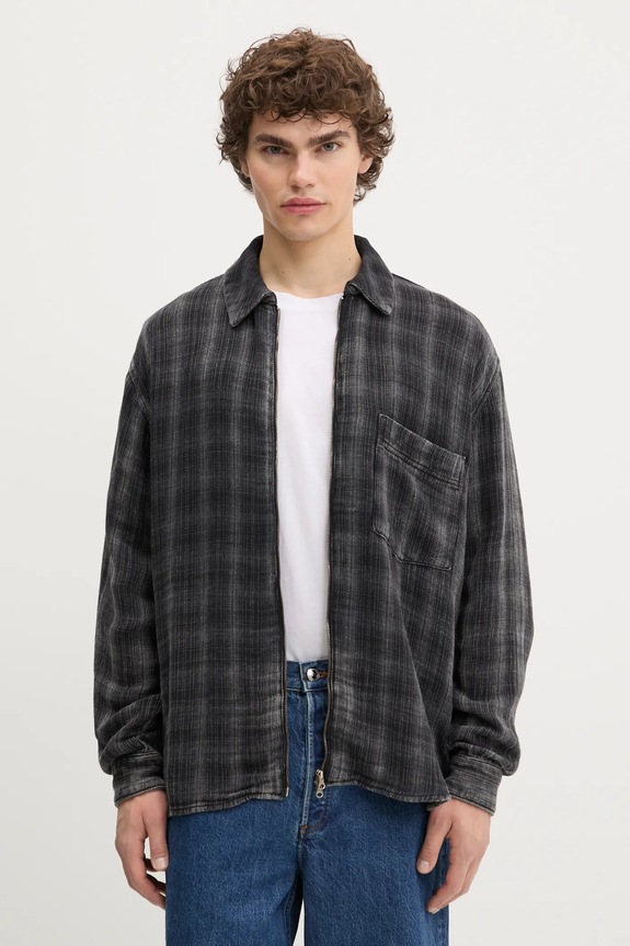 Bombažna srajca Won Hundred Dolg črna 3704.13059