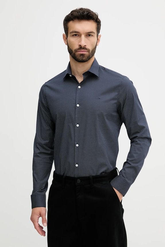 Košeľa Calvin Klein slim tmavomodrá LV019EU005