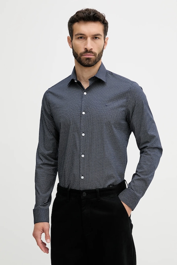 Košeľa Calvin Klein slim tmavomodrá LV019EU005