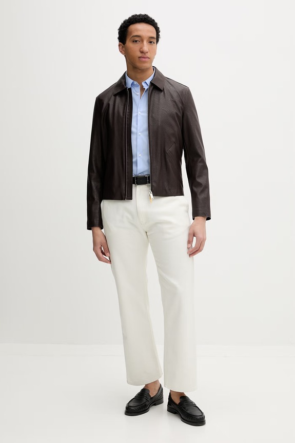Calvin Klein košeľa pánska bavlnená s elastanom LV040BM108 modrá SS26