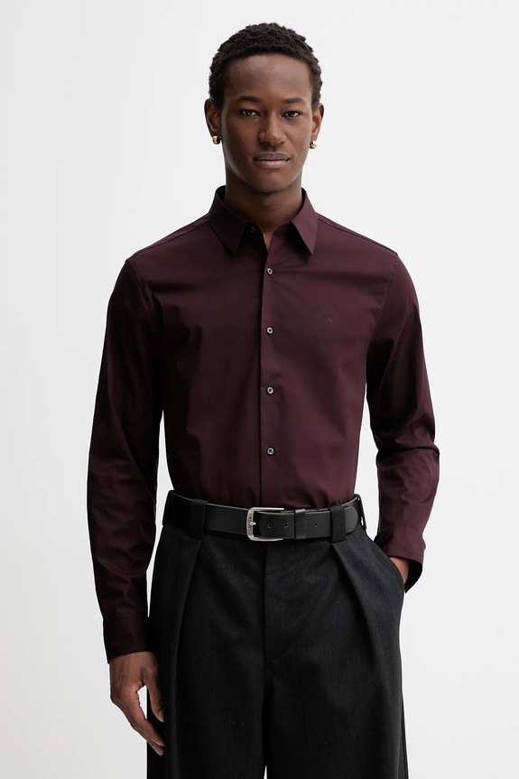 Πουκάμισο Calvin Klein μακρύ μωβ LV04LB148G