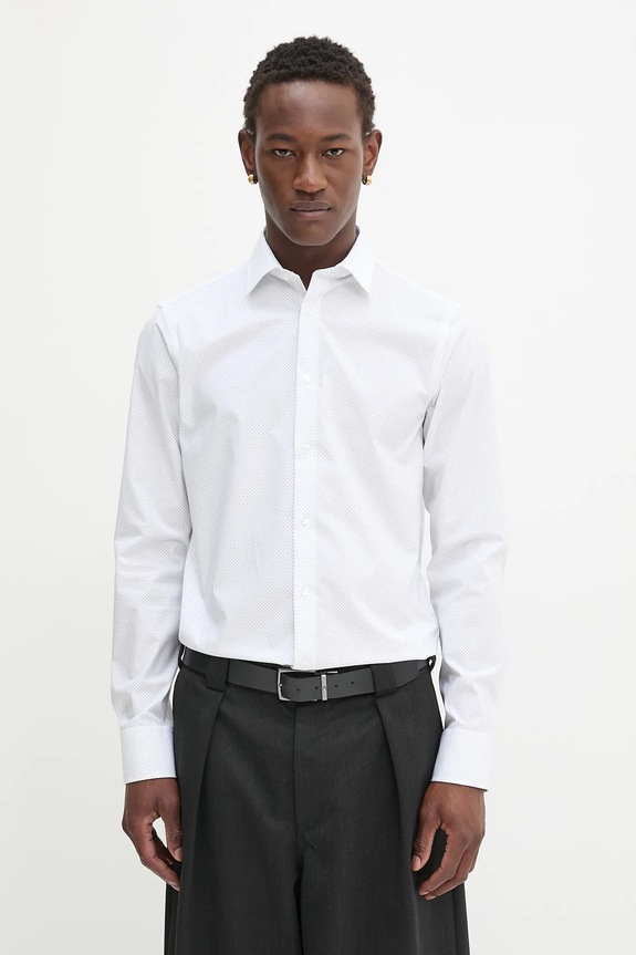 Srajca Calvin Klein Z elastanom bela LV019EU029