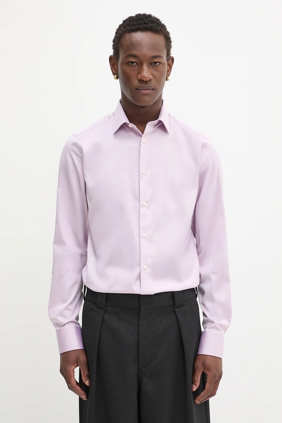 Košulja Calvin Klein bez uzorka roza LV019EU035