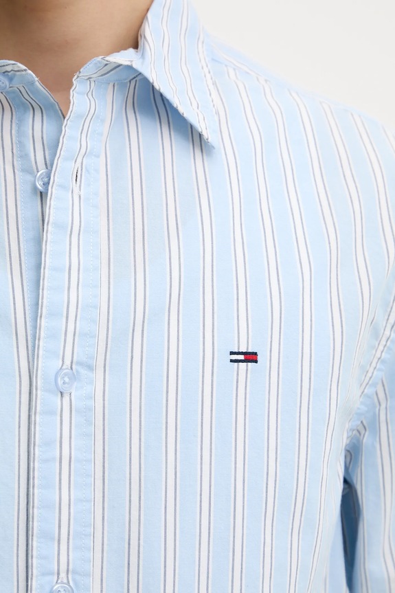 Βαμβακερό πουκάμισο Tommy Jeans DM0DM21693 μπλε