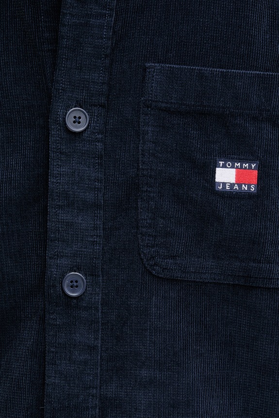 Tommy Jeans πουκάμισο ανδρικό βαμβακερό DM0DM21698 σκούρο μπλε