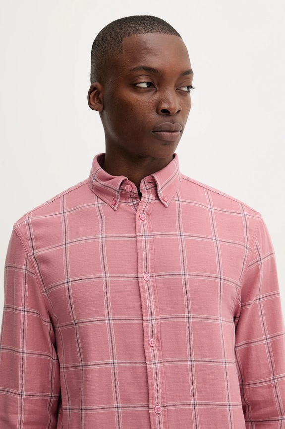 Bavlnená košeľa Tommy Jeans ružová DM0DM21701